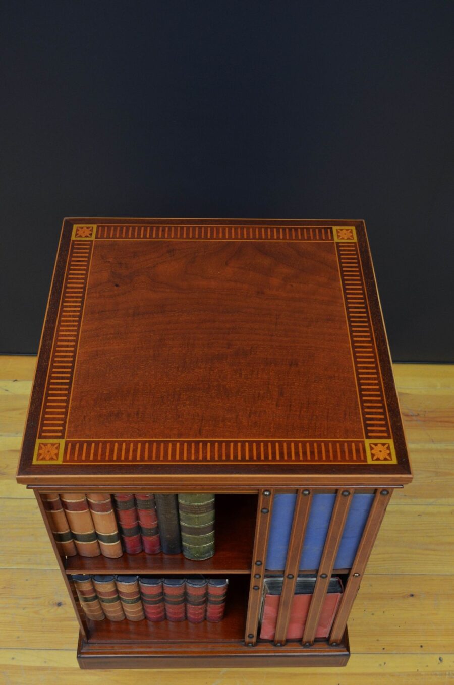 Edwardian Mahogany and Inlaid Revolving Bookcase - Image 3