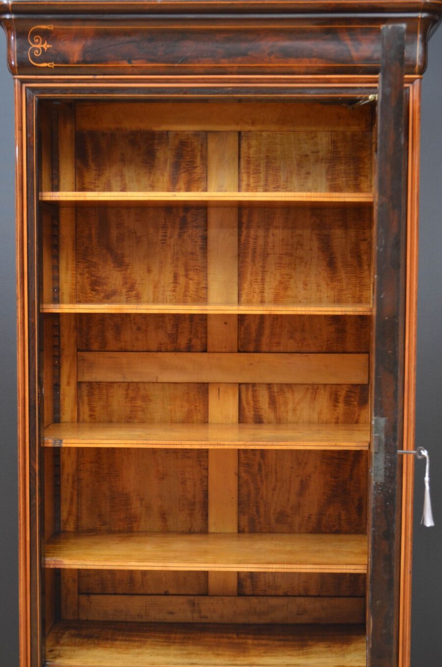 Antique French Rosewood Wardrobe or Bookcase - Image 4