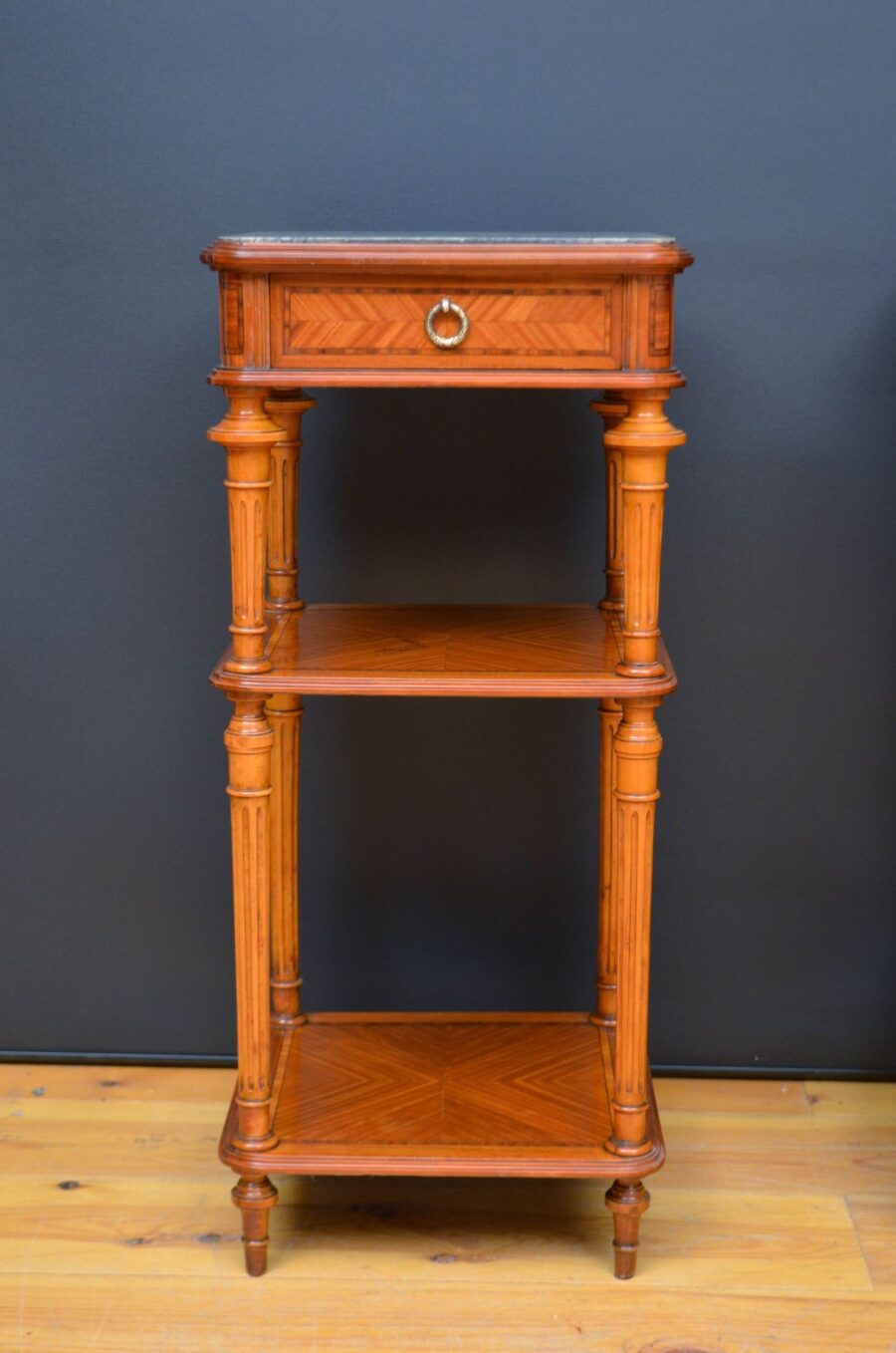 Pair of French Satinwood Bedside Cabinets c1900's - Image 5