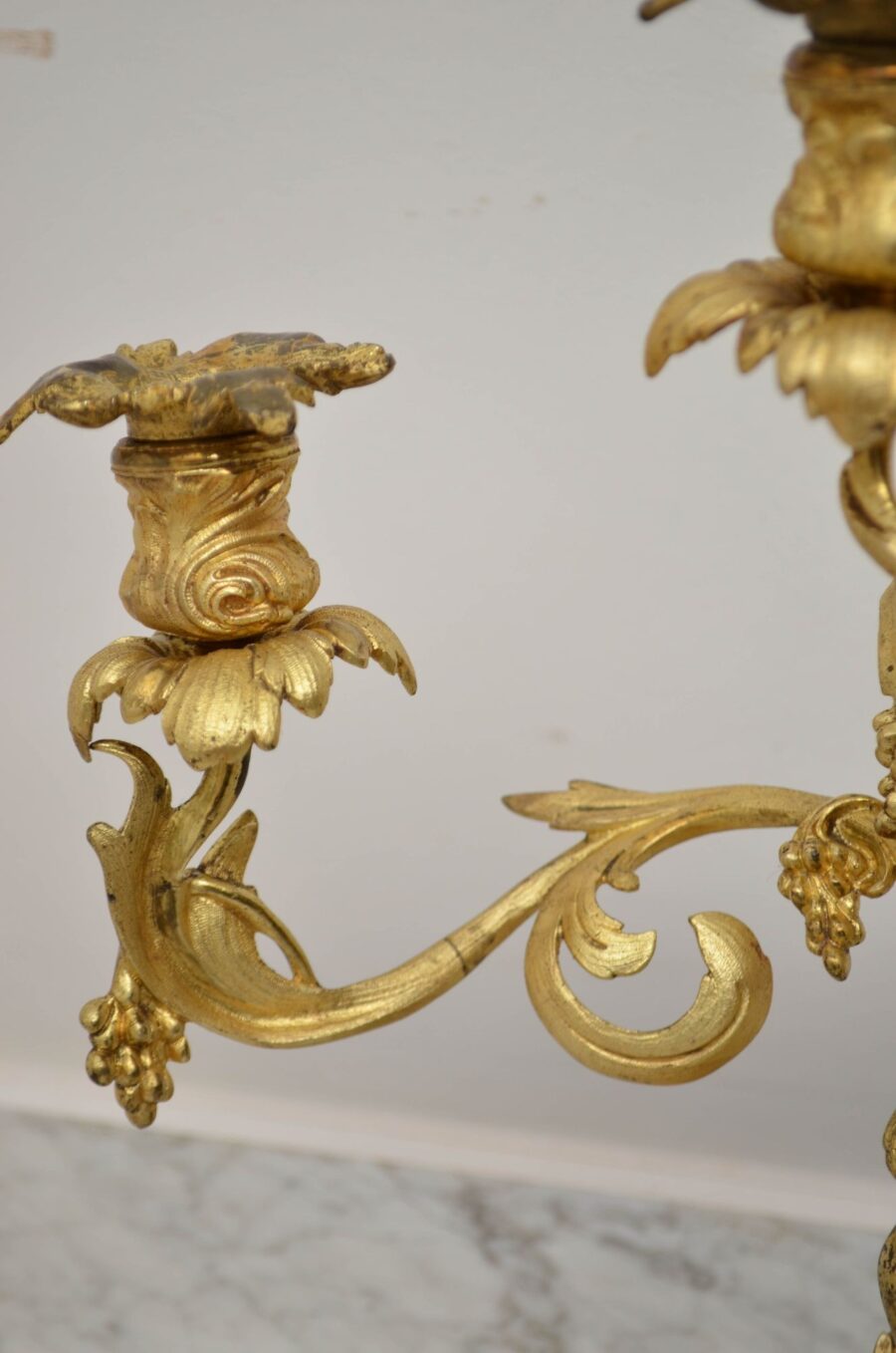 Pair of French 19th Century Three Branch Candelabra - Image 5