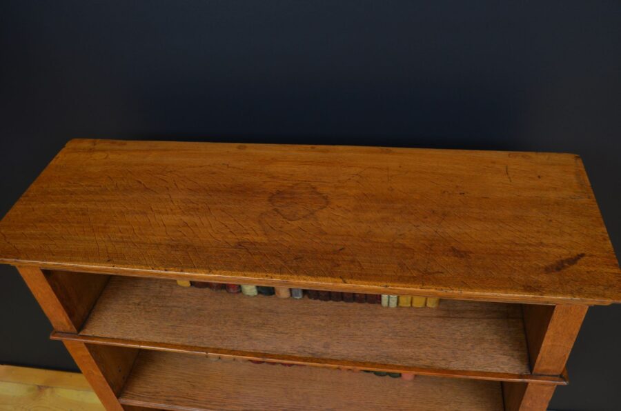Victorian Solid Oak Open Bookcase - Image 7