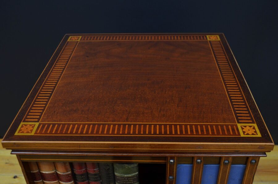 Edwardian Mahogany and Inlaid Revolving Bookcase - Image 8