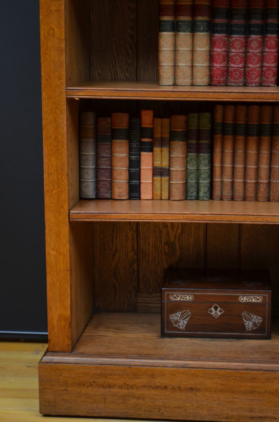 Victorian Solid Oak Open Bookcase - Image 9