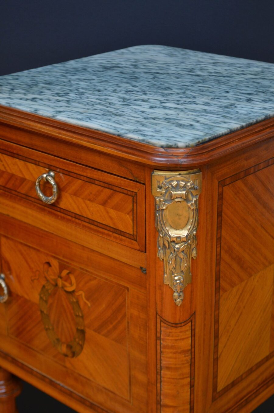 Pair of French Satinwood Bedside Cabinets c1900's - Image 10