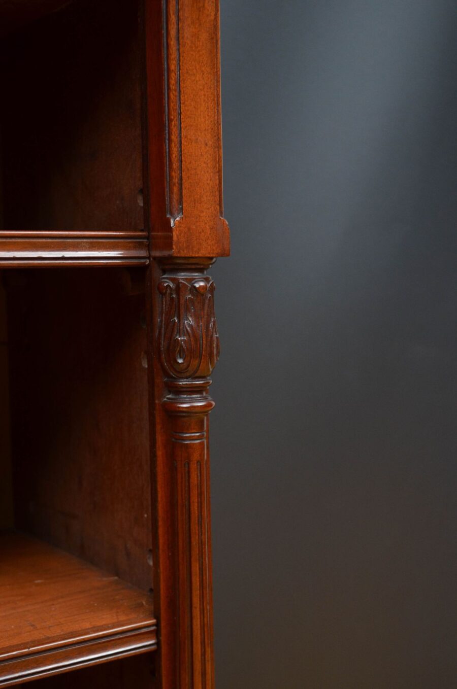 Victorian mahogany open bookcase - Image 13