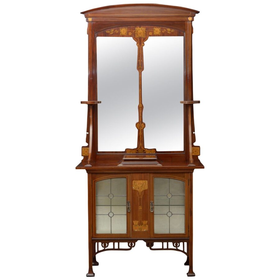 Art Nouveau Cabinet Stand with Mirror