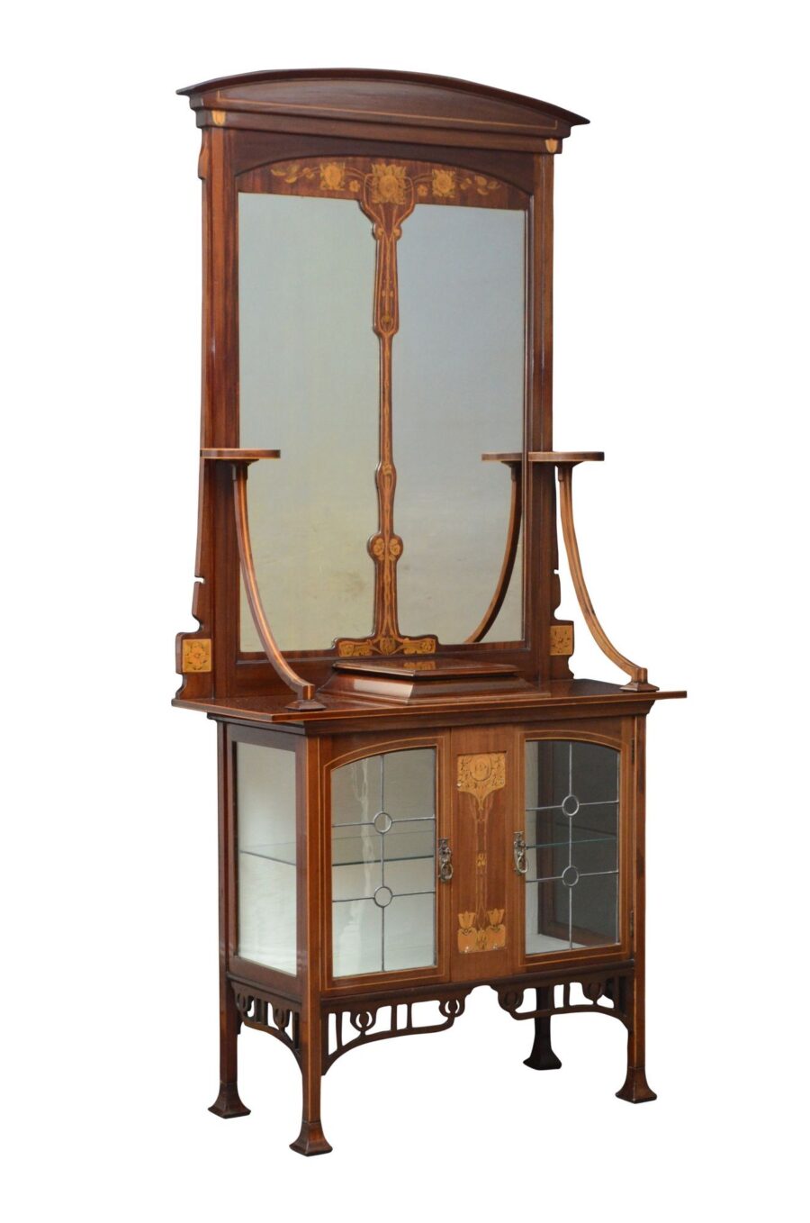 Art Nouveau Cabinet Stand with Mirror - Image 2