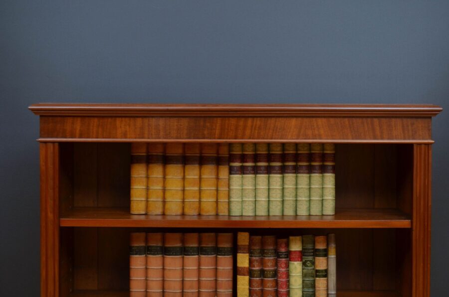 Late Victorian Walnut Open Bookcase - Image 6