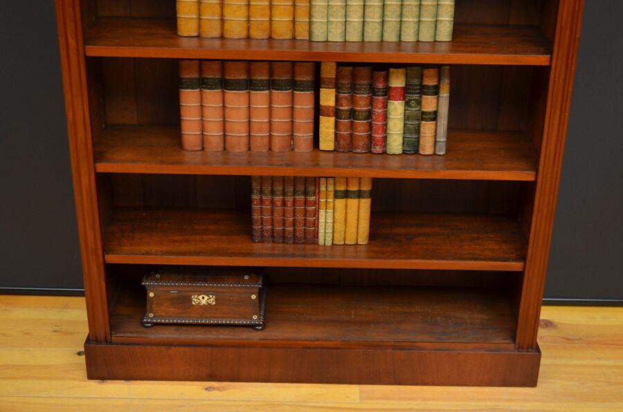 Late Victorian Walnut Open Bookcase - Image 8
