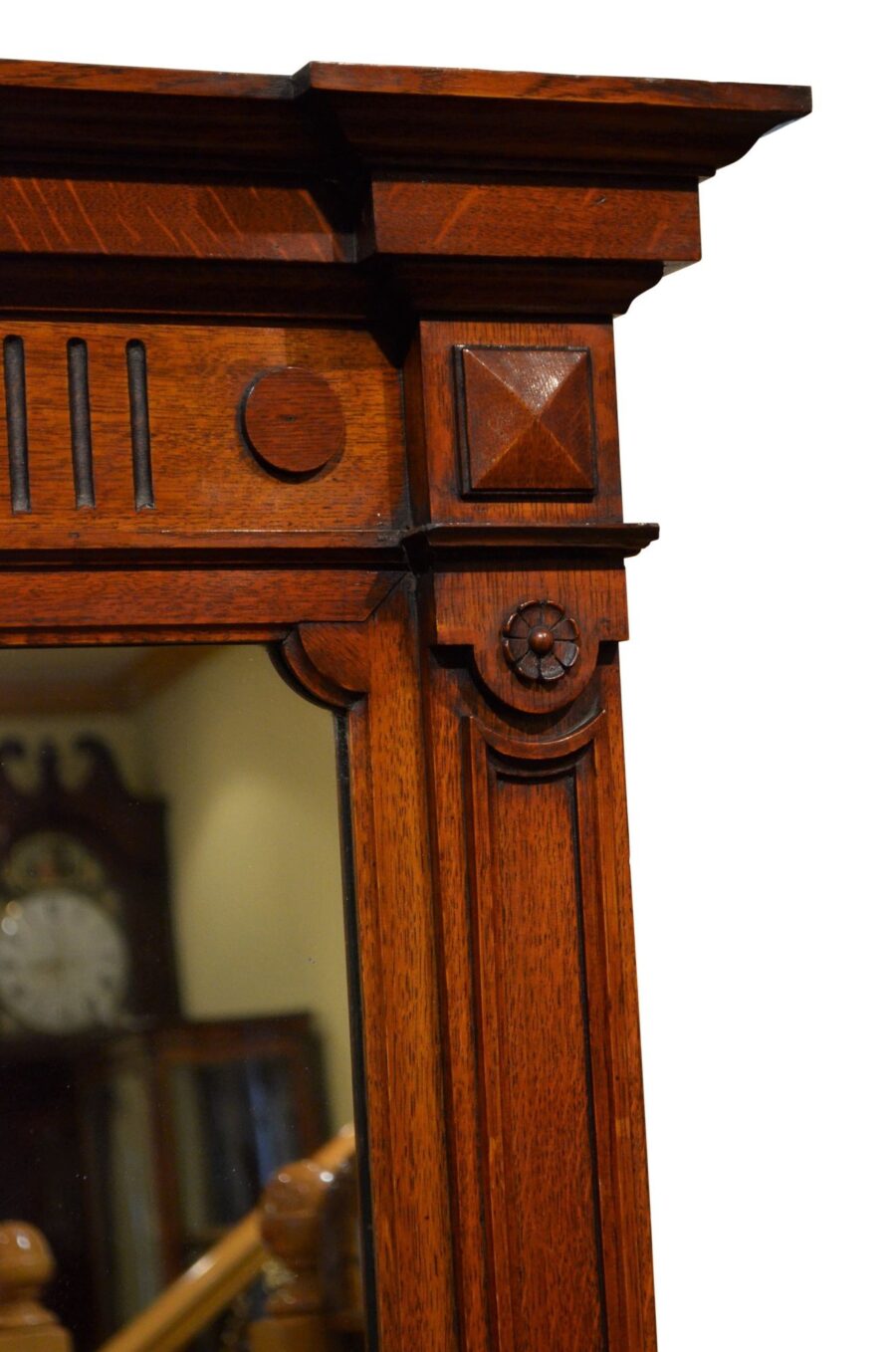 Large Victorian Oak Wall Mirror - Image 9