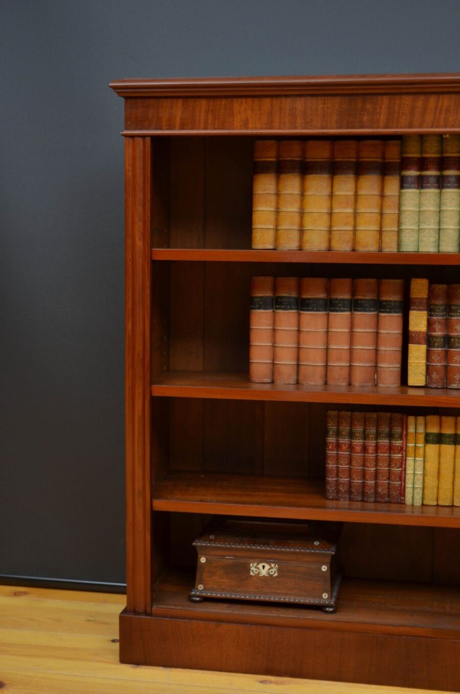 Late Victorian Walnut Open Bookcase - Image 9