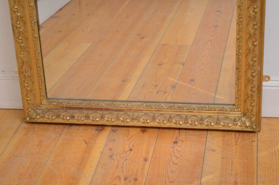 Antique French Giltwood Wall Mirror 169cm - Image 12