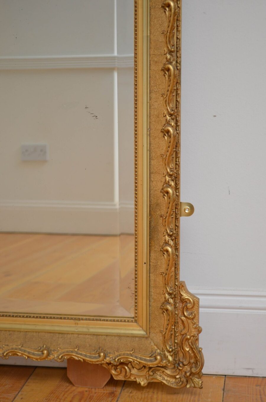 French Early XXth Century Gilded Wall Mirror H138cm - Image 12