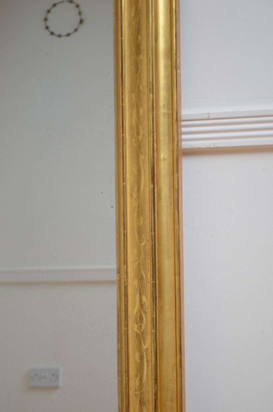 Antique Gilded Wall Mirror H140cm - Image 12