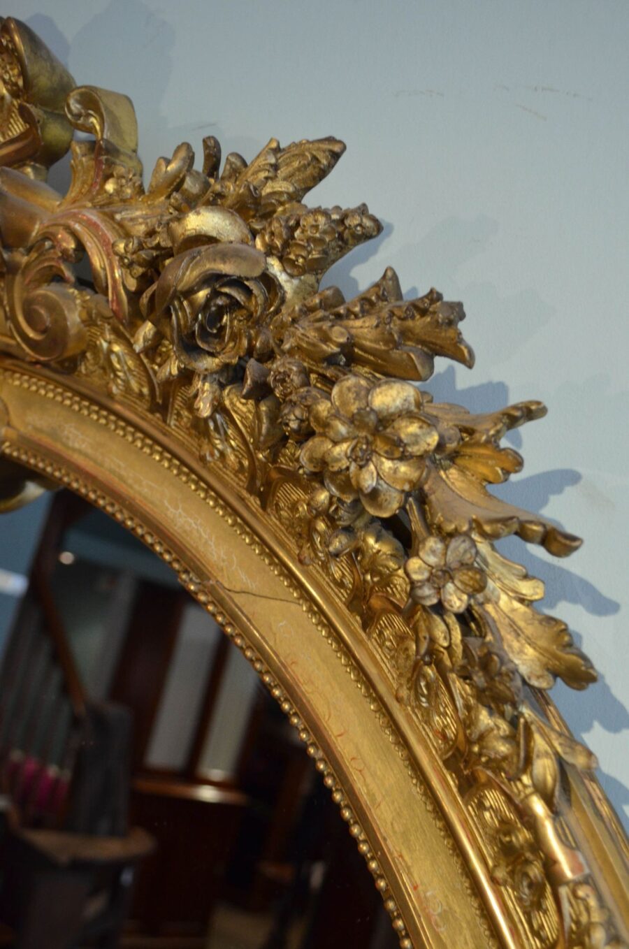 Large and Elaborate Antique French Leaner Mirror H225cm - Image 14