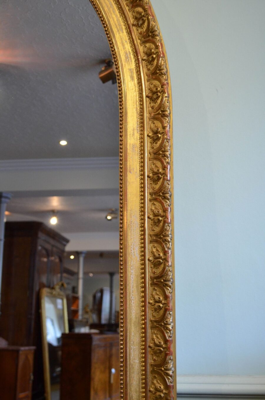 Large and Elaborate Antique French Leaner Mirror H225cm - Image 15