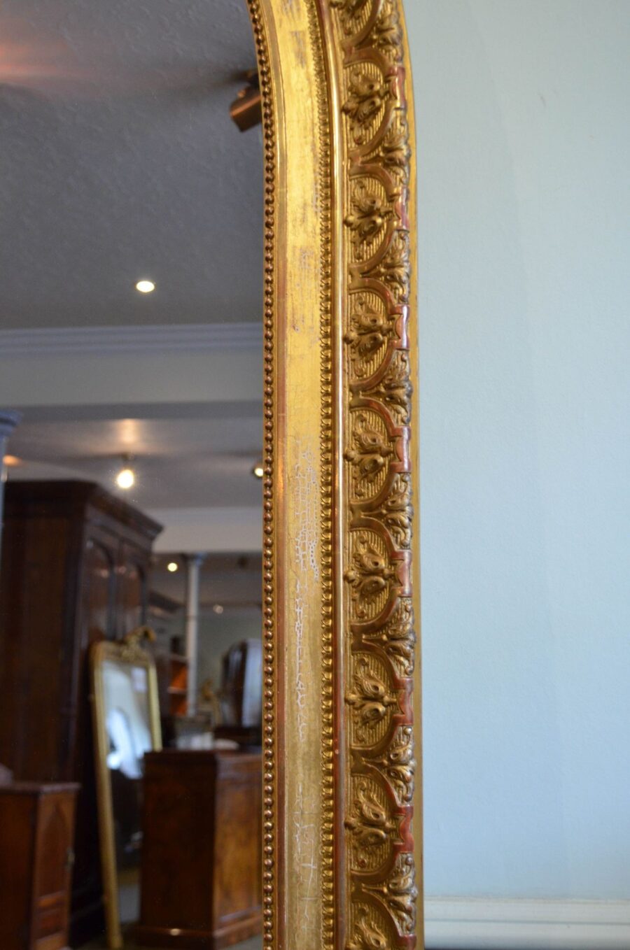Large and Elaborate Antique French Leaner Mirror H225cm - Image 16