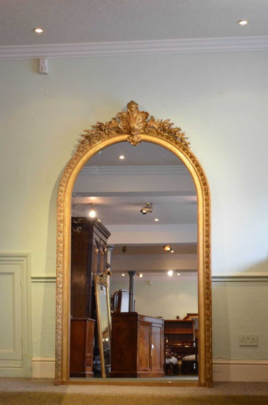 Large and Elaborate Antique French Leaner Mirror H225cm - Image 2
