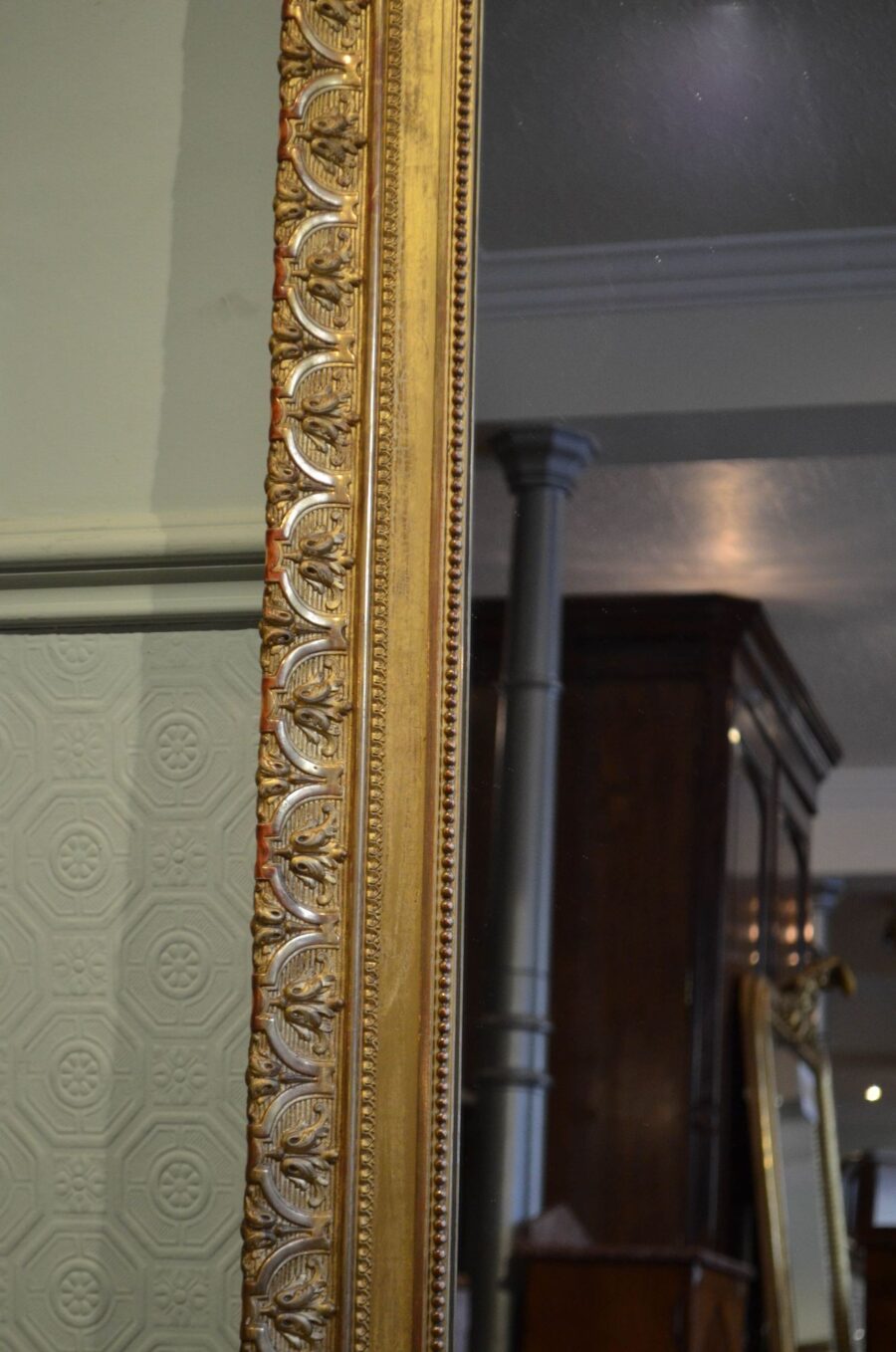 Large and Elaborate Antique French Leaner Mirror H225cm - Image 4
