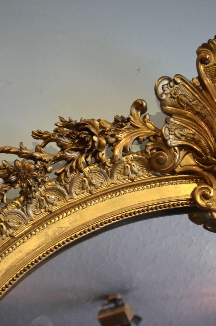 Large and Elaborate Antique French Leaner Mirror H225cm - Image 7