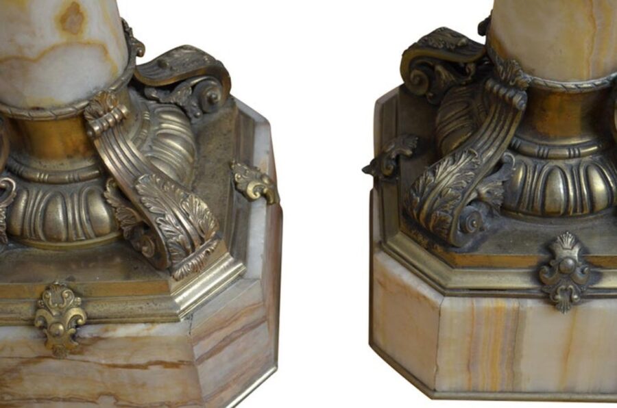 Two Antique Onyx Pedestals / Marble Columns - Image 7
