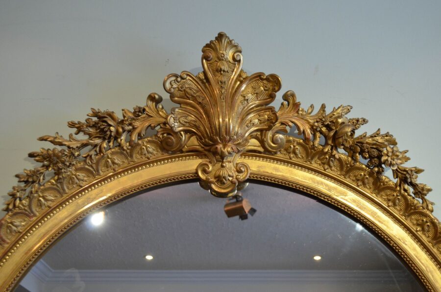 Large and Elaborate Antique French Leaner Mirror H225cm - Image 10