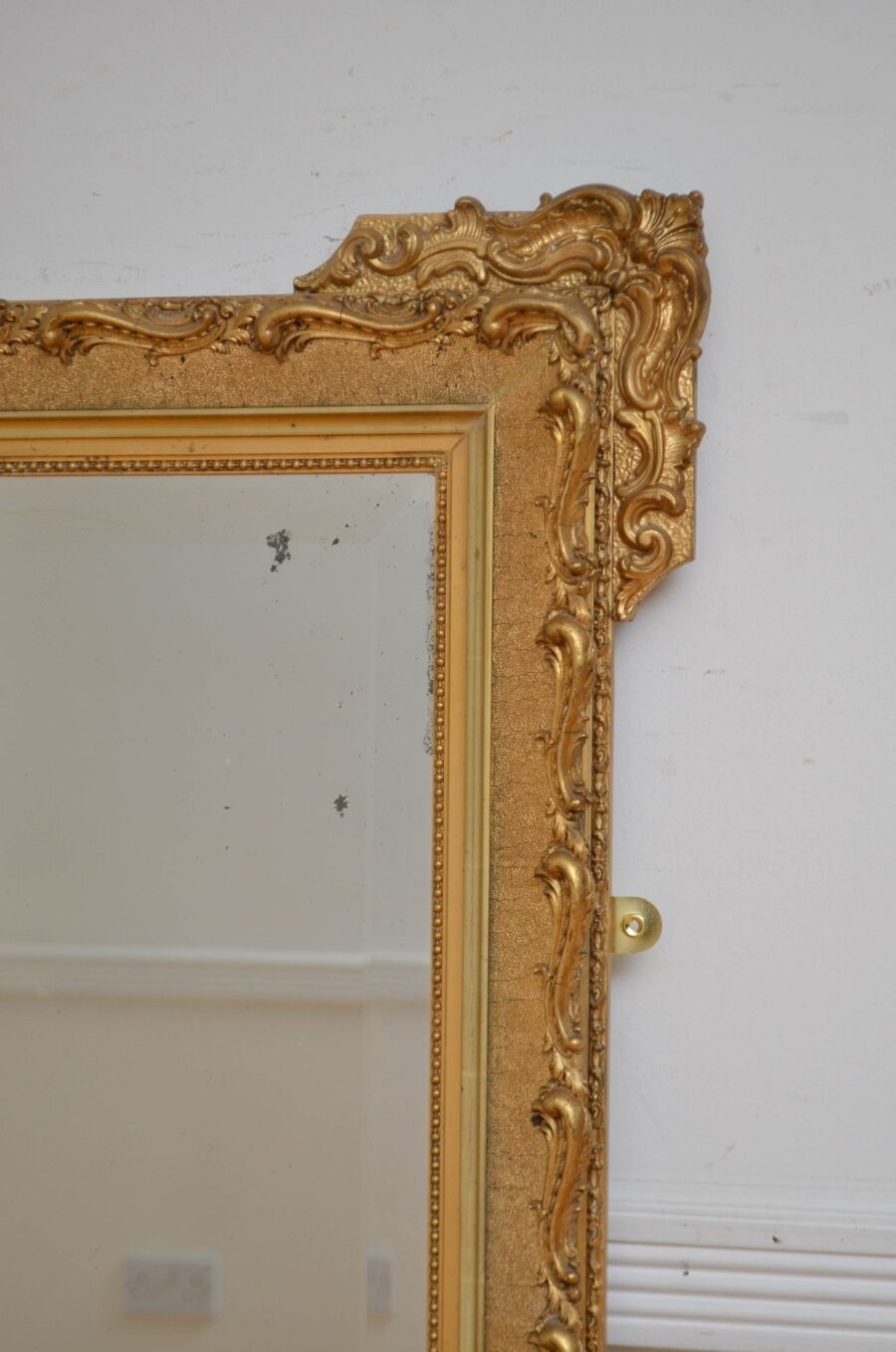 French Early XXth Century Gilded Wall Mirror H138cm - Image 10