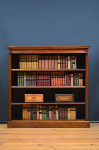 Victorian Solid Walnut Open Bookcase