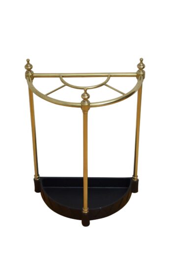 English Brass Demi Lune Stick Stand Umbrella Stand
