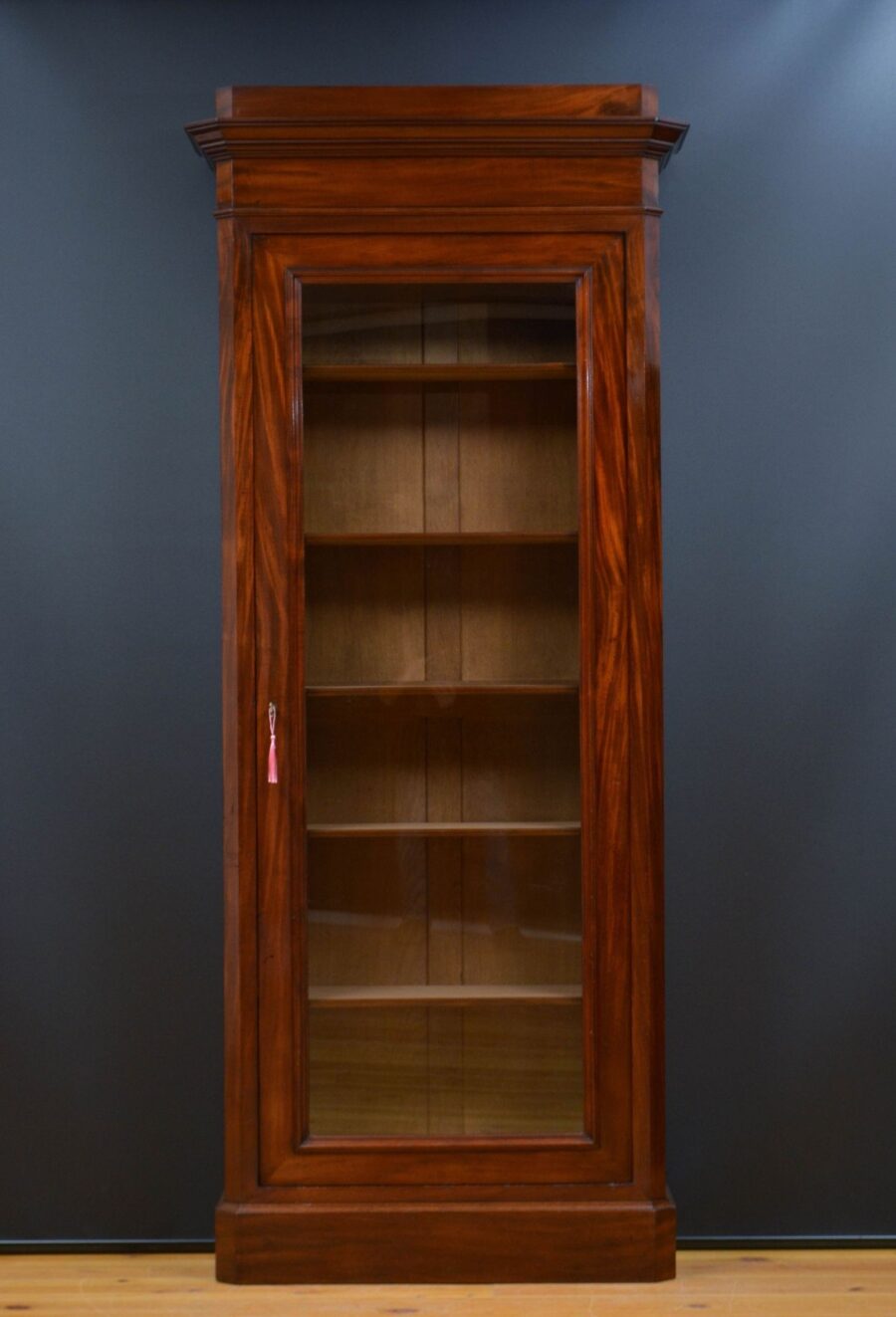 Tall and Slim Antique Bookcase in Mahogany - Image 3