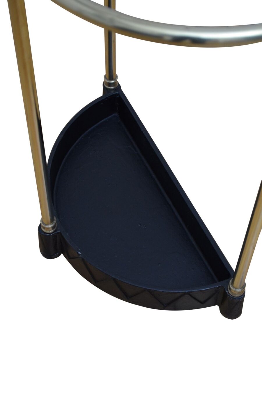 English Brass Demi Lune Stick Stand Umbrella Stand - Image 4