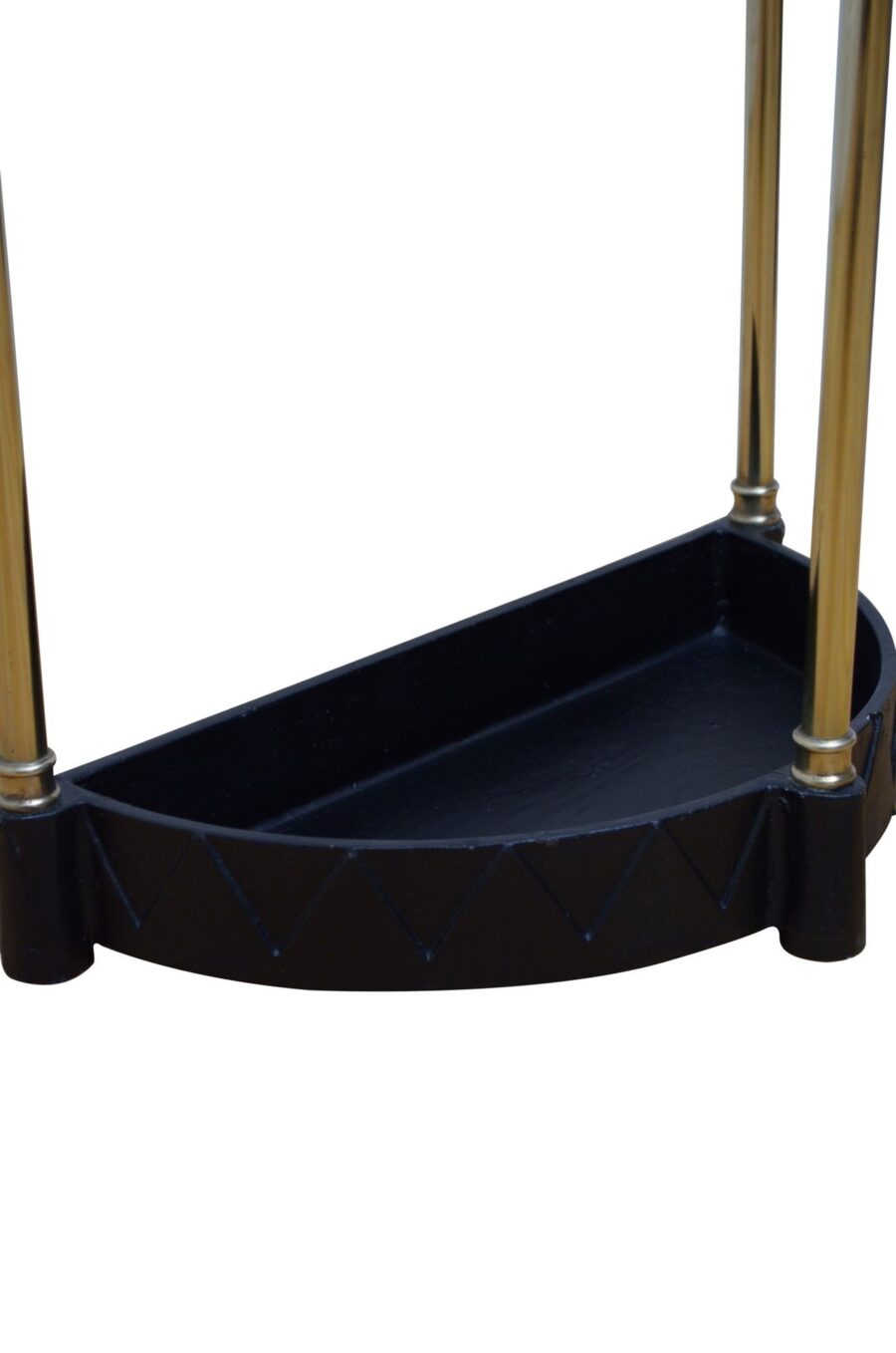 English Brass Demi Lune Stick Stand Umbrella Stand - Image 5