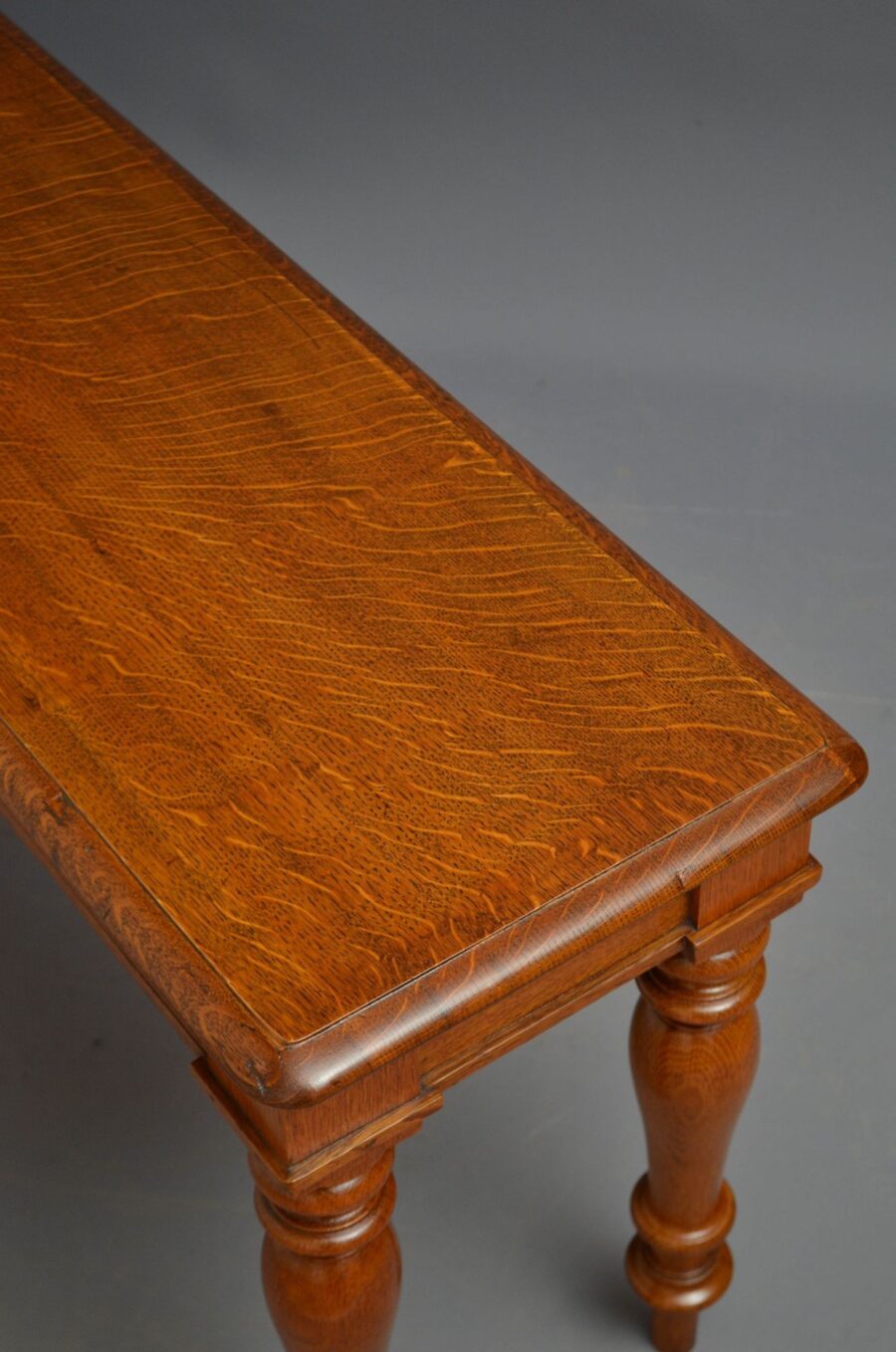 Victorian Solid Oak Hall Bench - Image 6