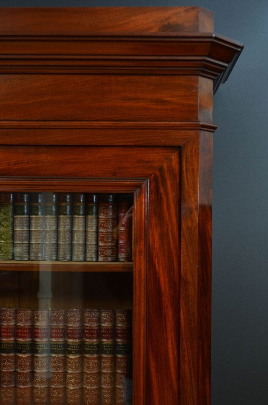 Tall and Slim Antique Bookcase in Mahogany - Image 6