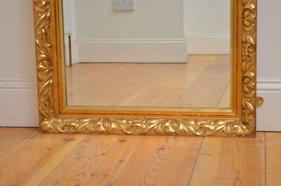 Turn of the Century Giltwood Wall Mirror H85cm - Image 6