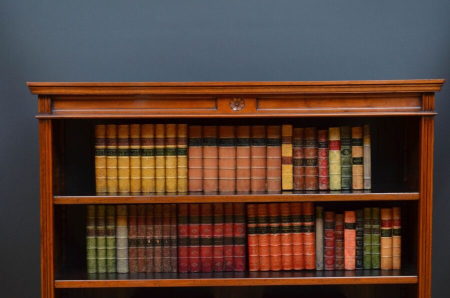 Victorian Solid Walnut Open Bookcase - Image 7
