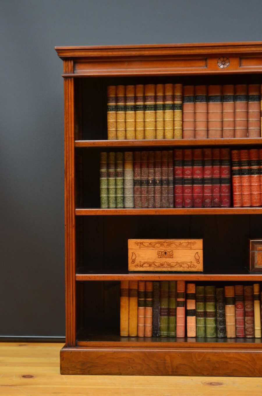 Victorian Solid Walnut Open Bookcase - Image 8