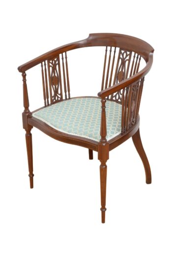 Fine Edwardian Mahogany Tub Chair