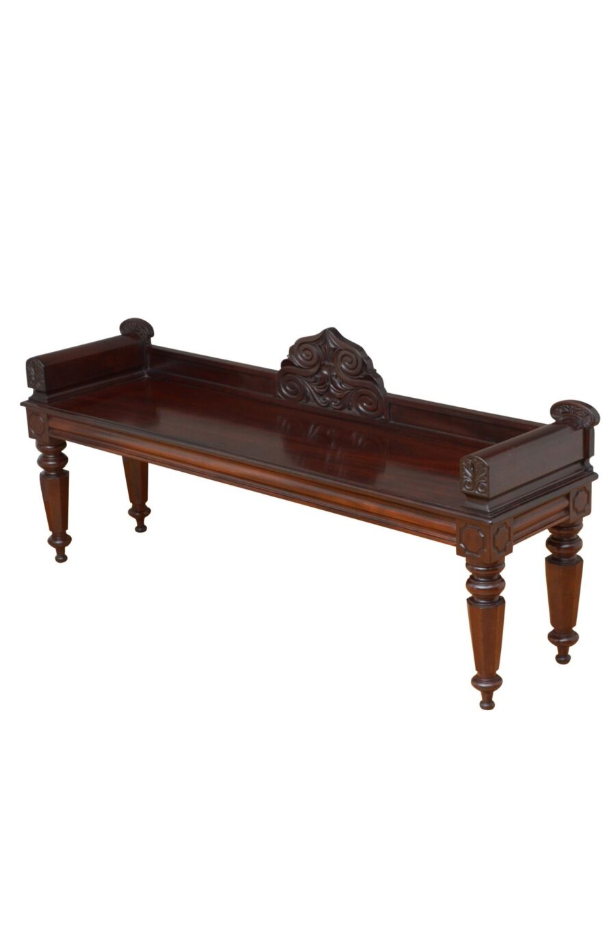 Large William IV Mahogany Hall Seat - Image 4