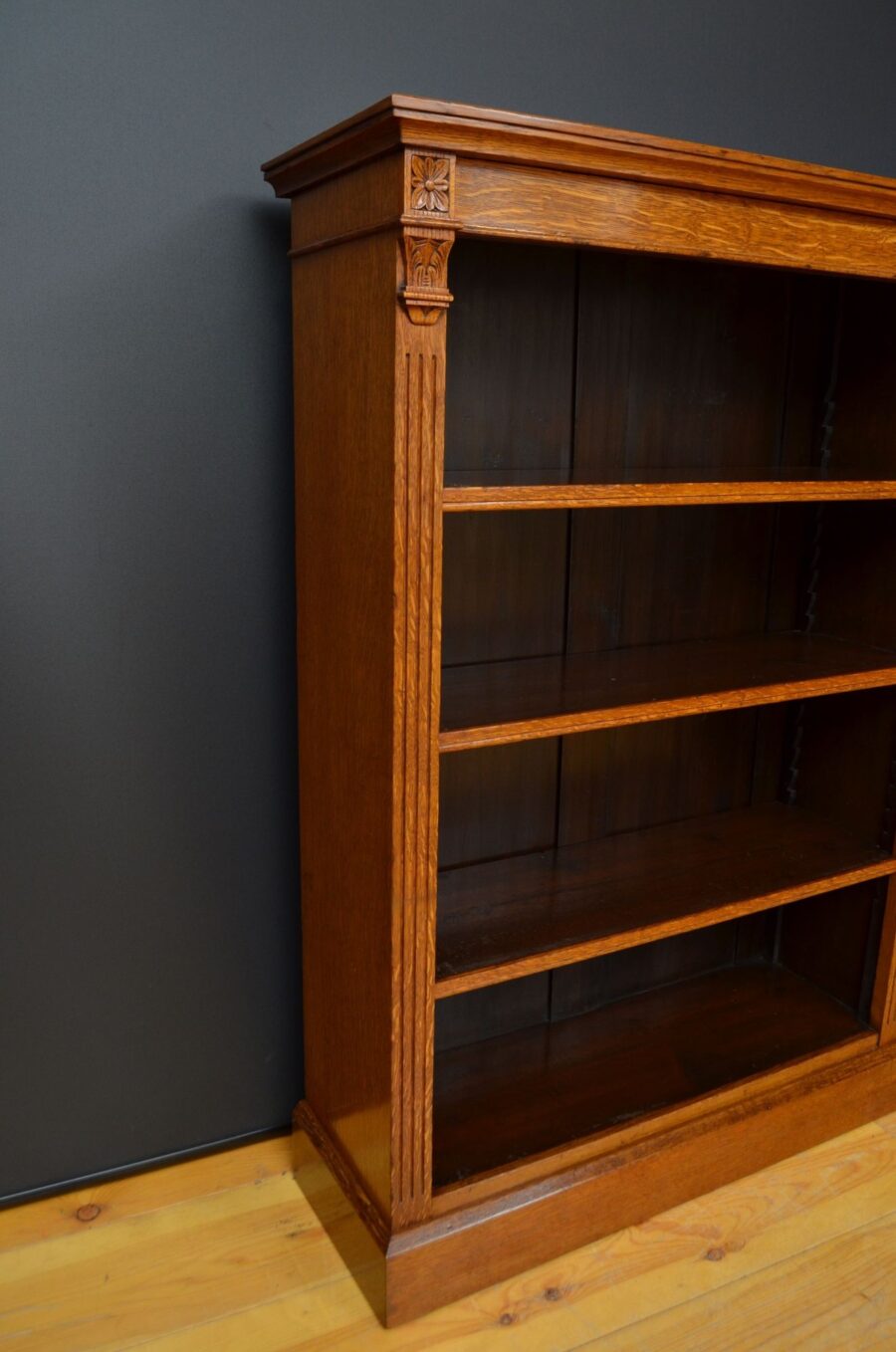 Victorian Oak Open Bookcase - Image 9