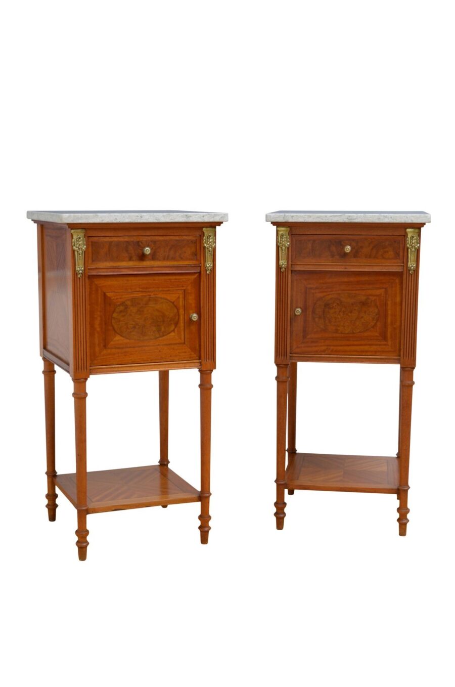 Pair Of Satinwood Bedside Cabinets