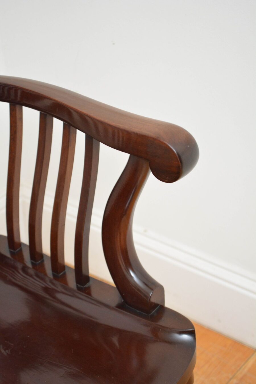 Late Victorian Solid Mahogany Elbow Chair - Image 11
