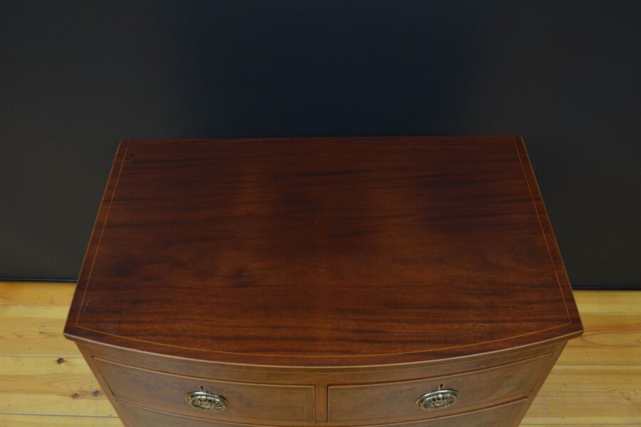 Sheraton Revival Mahogany Chest of Drawers - Image 4