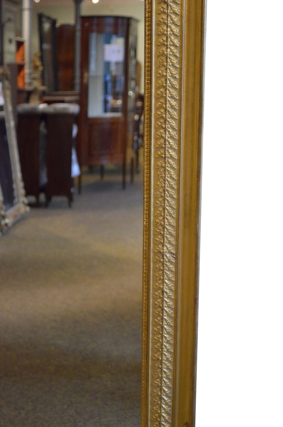 Outstanding Large Antique Giltwood Wall Mirror H158cm - Image 7