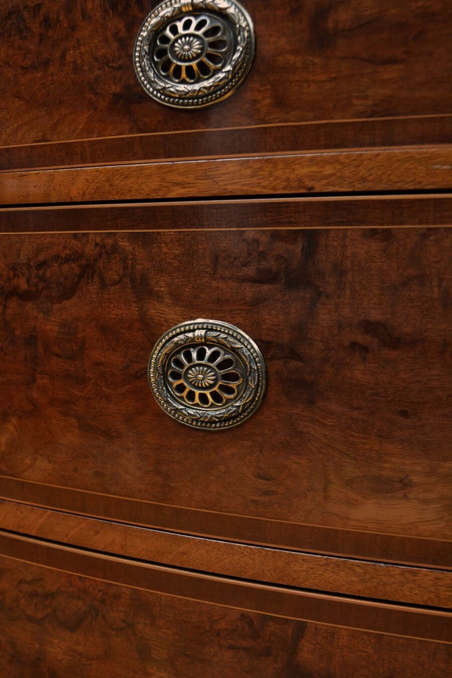 Sheraton Revival Mahogany Chest of Drawers - Image 8