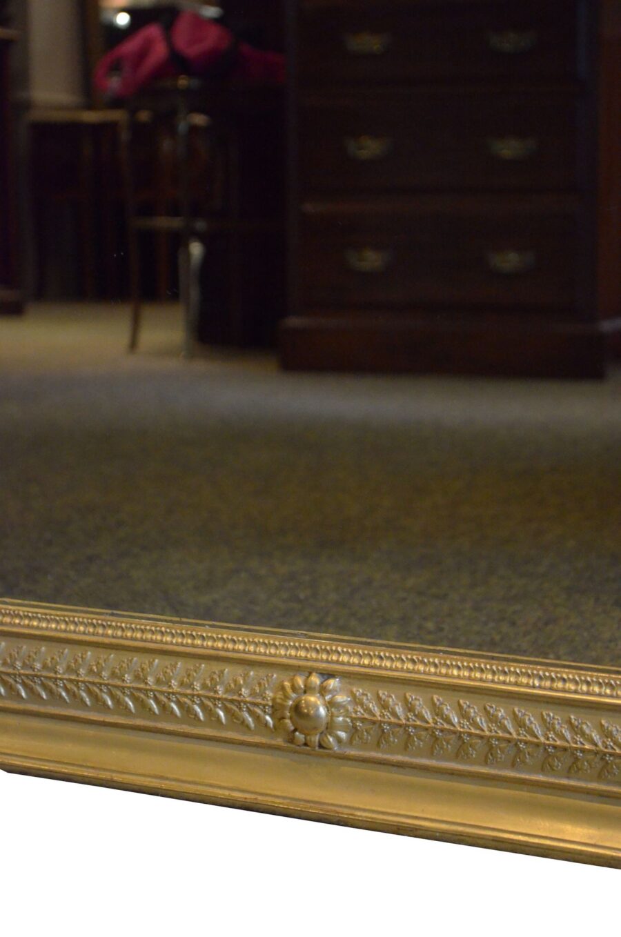Outstanding Large Antique Giltwood Wall Mirror H158cm - Image 9
