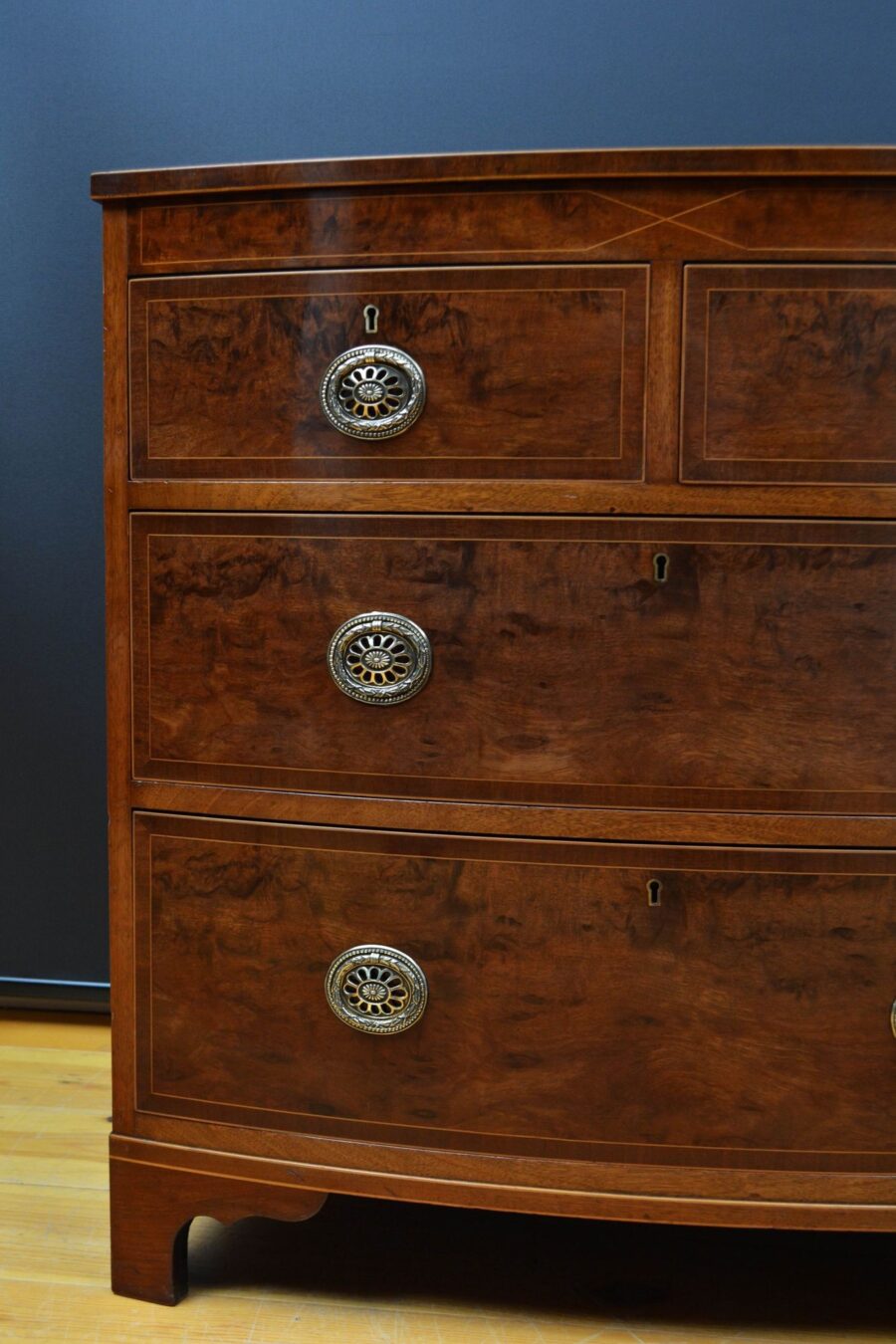 Sheraton Revival Mahogany Chest of Drawers - Image 10