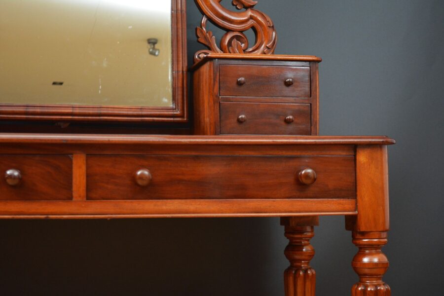 English Victorian Mahogany Dressing Table - Image 11