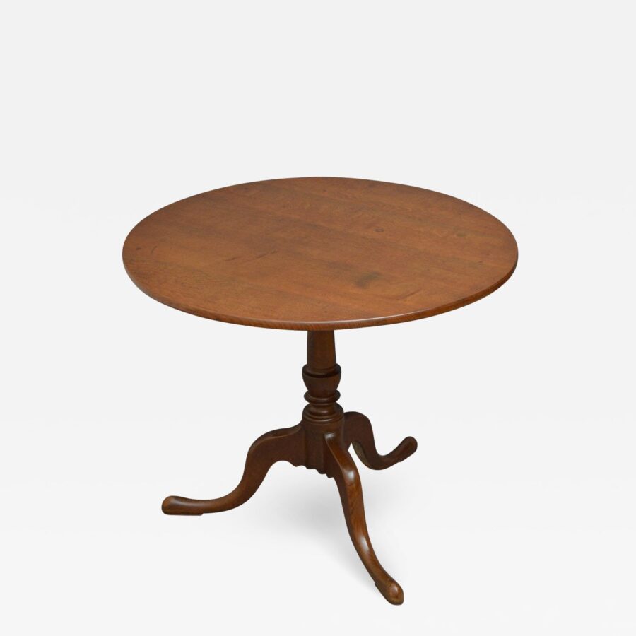 George III Oak Tilt Top Table - Image 2