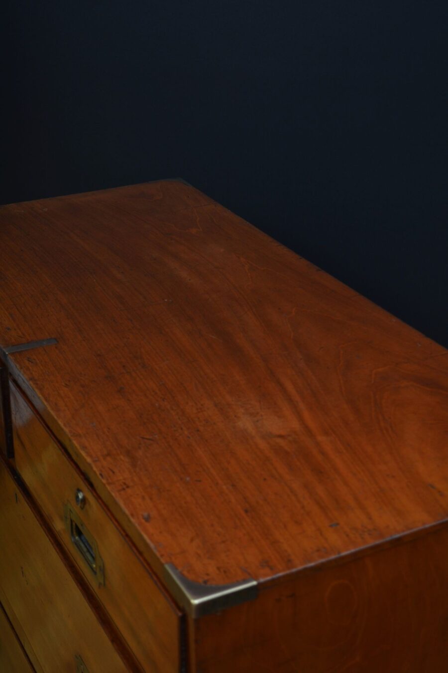 19th Century Solid Mahogany Campaign Chest of Drawers - Image 5